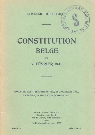 Constitution Belge 7 février 1831